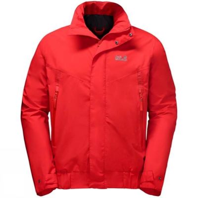 Chaquetas Jack Wolfskin Brooklyn Hombre - Rojas - Chile IUZ654287